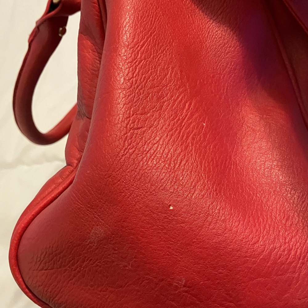 Black Rivet Red Studded Shoulder Bag - Picture 4 of 6